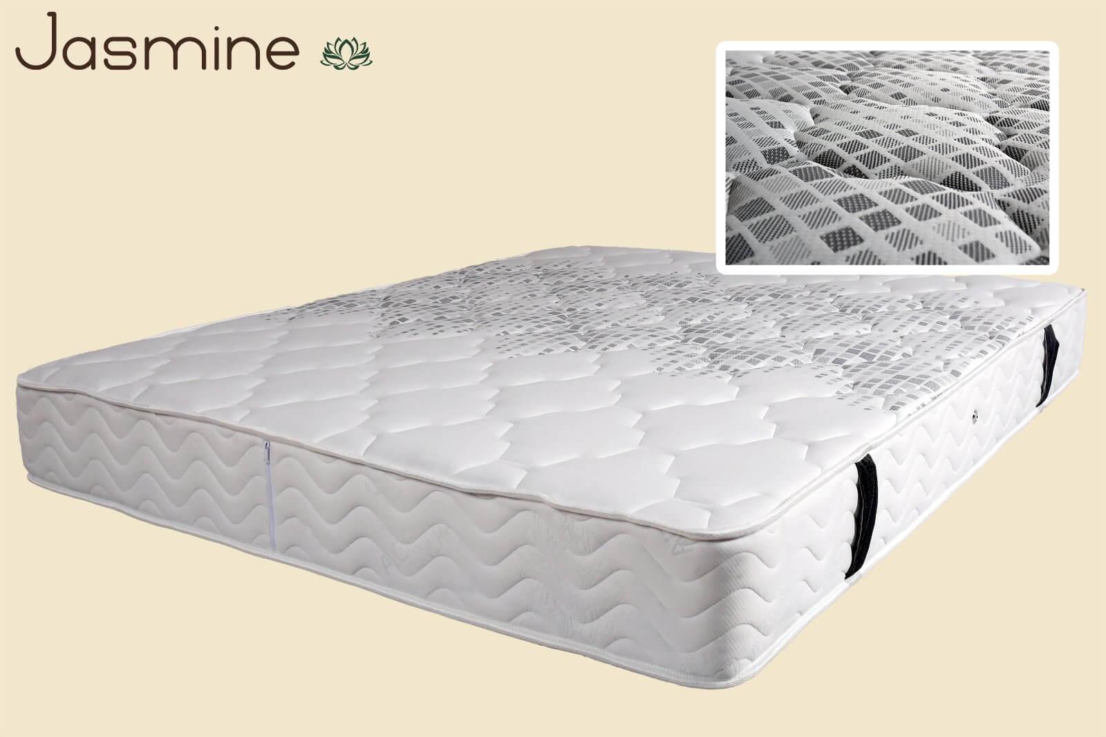 Στρώμα Jasmine NaturaMat — μέτριο-μαλακό με elastic foam 2cm, 24cm ύψος
